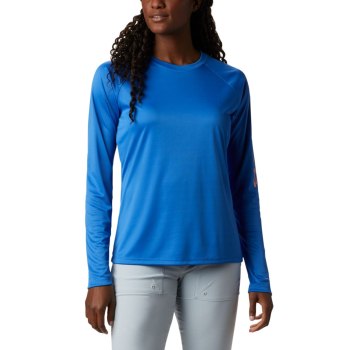 Columbia PFG Tidal II Long Sleeve, Sudaderas Azules Coral Claro Para Mujer | 491820-DBR